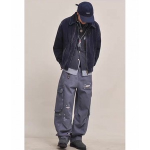 Distressed paint splatter cargo pants 1296