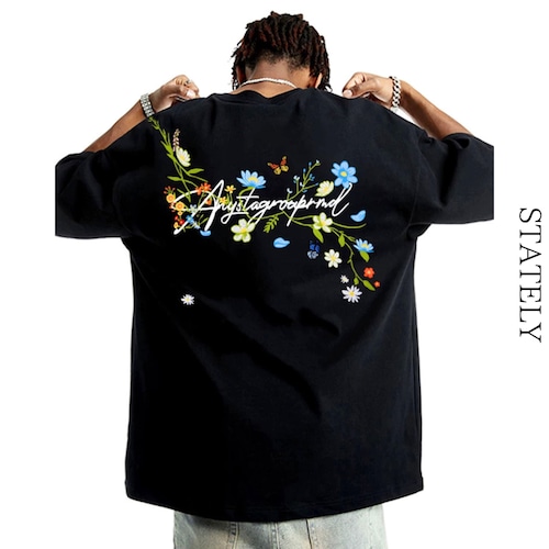 Floral Script Tee/2color_T307 画像