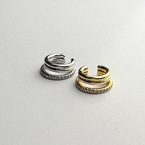 milieu ミリュウ Double Zircon Ear Cuff FK077  2026春夏新作