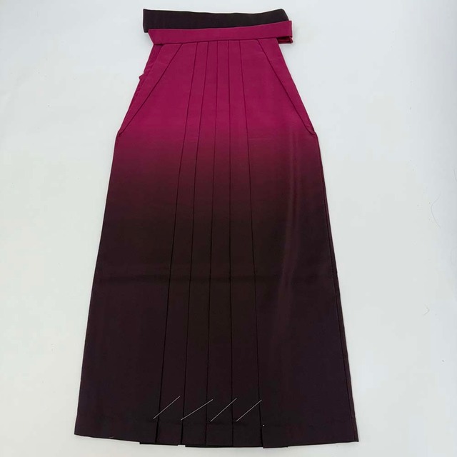 袴 3L size 紐下丈101cm 行灯袴 卒業袴 女性用袴 ぼかし エンジ ピンク 中古 4756