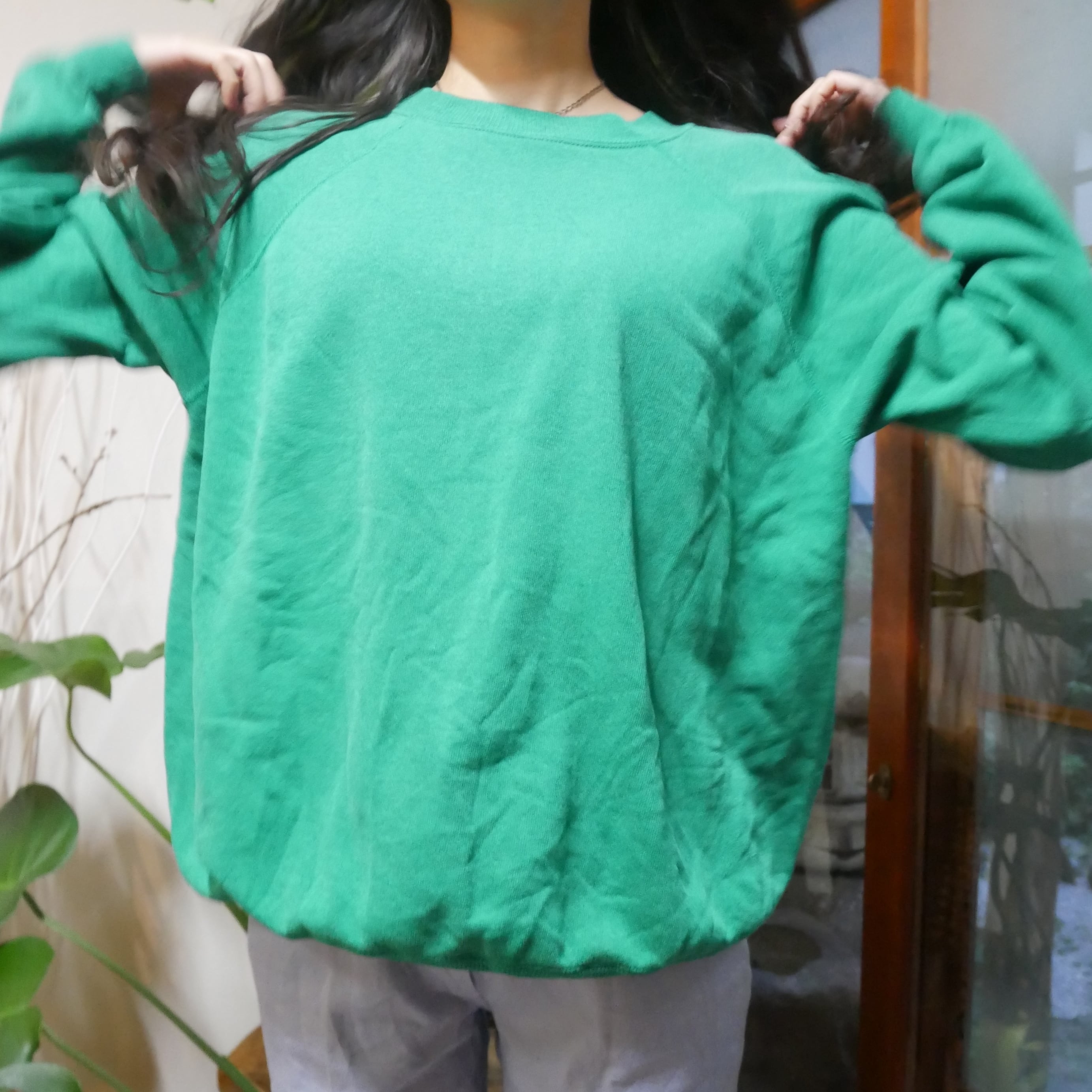 80s～Hanes Her Way green sweat