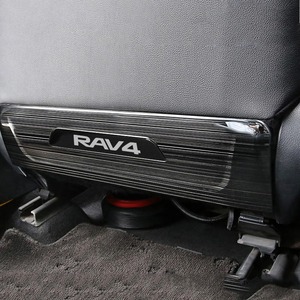 【数量限り】適合卜ヨタ RAV4 50系 専用設計 キックガード シートバックカバー 蹴り防止 汚れ防止 引っかき傷対策 ステンレス製 (ブラック)