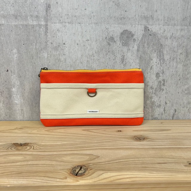 ▼Mulch Wallet pouch 【スカーレット×グレーベージュ】
