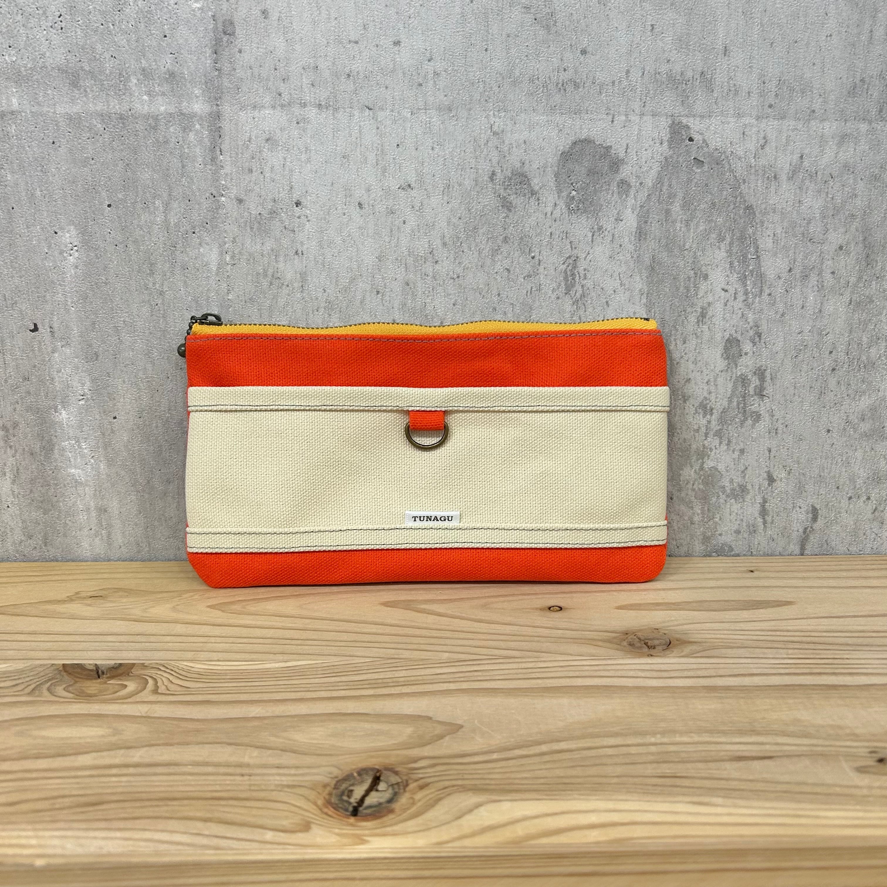 ▼Mulch Wallet pouch 【スカーレット×グレーベージュ】