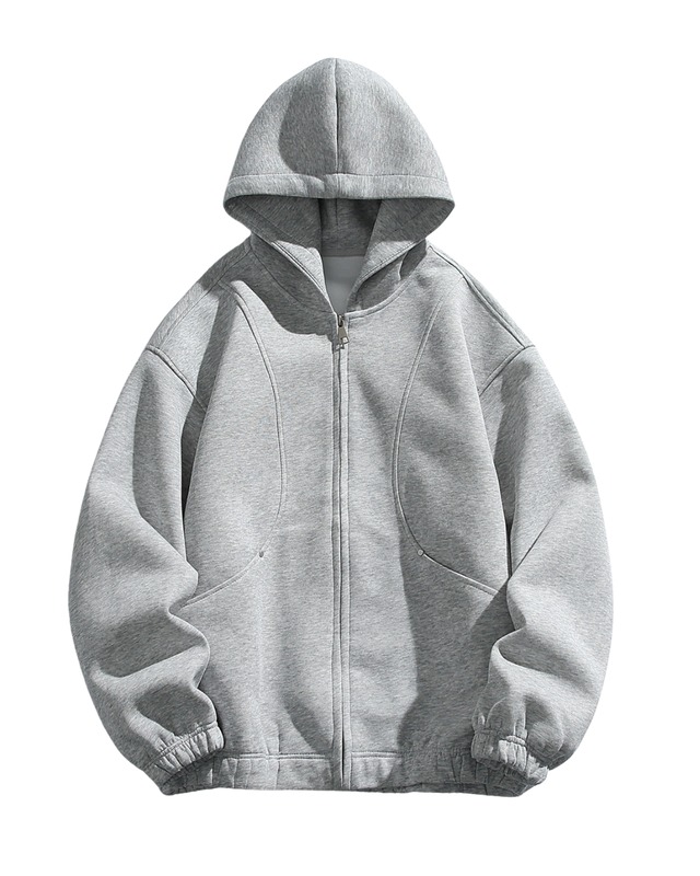 フルジップ ドロップショルダー 長袖 スウェット パーカー  S0342