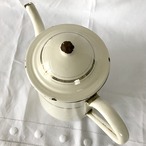 ホーローポット (オフホワイト) 特大　ゴールドライン　アウトドア　フラワーベース　 12KWai17