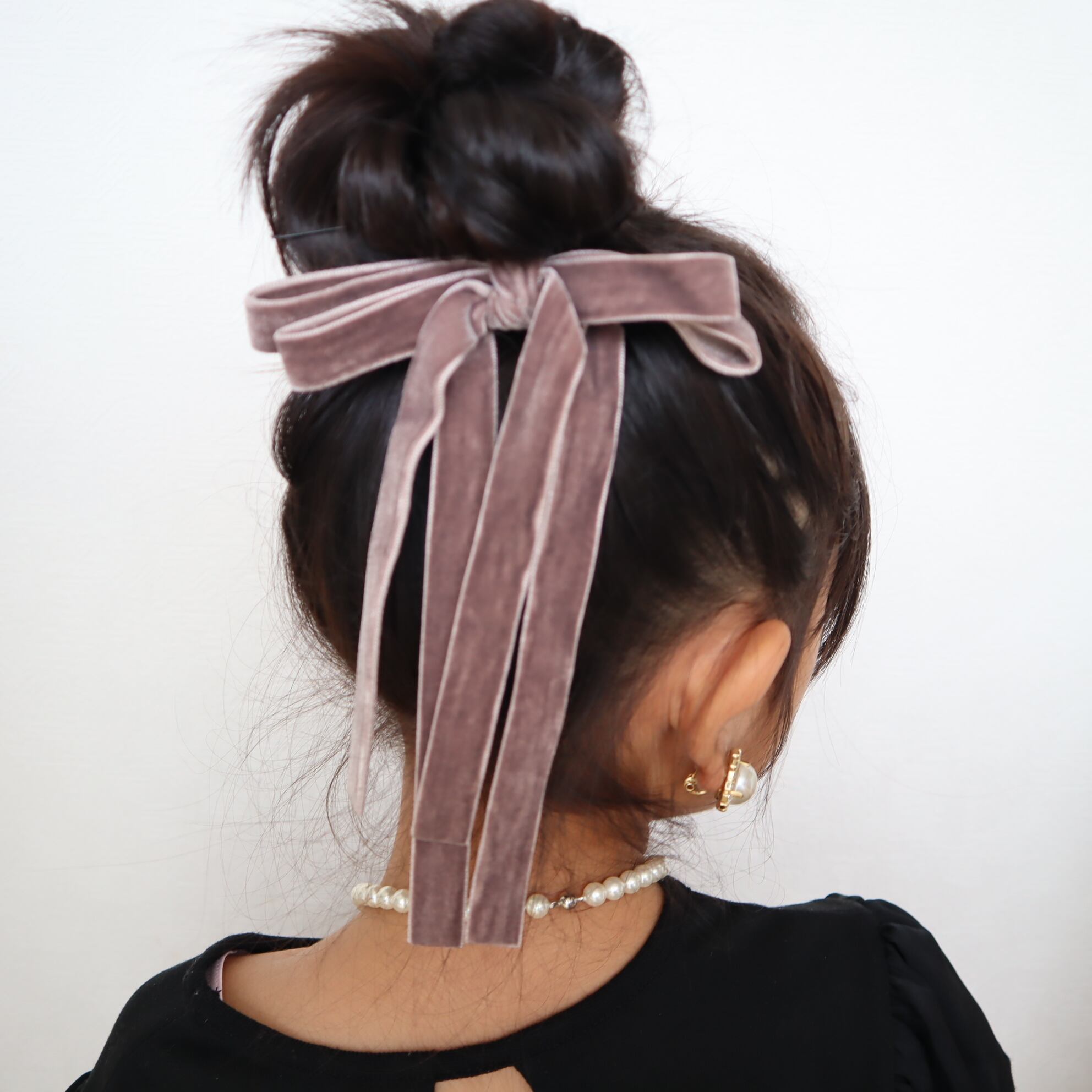 ☆ヘアゴム☆両面ベルベットリボン ヘアアクセサリー キッズヘア