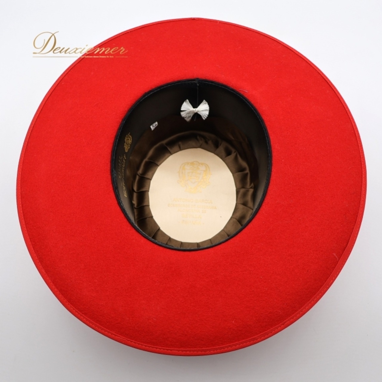 フラメンコ 衣装 コルドベス ハット レッド系 アントニオガルシア ANTONIO GARCIA 赤 ケース付き 帽子 ぼうし つば リボン テープ ダンス用 舞台 発表会 つば付き シンプル 無地 練習 レッスン おしゃれ 小物 透明 プレス板 鮮やか