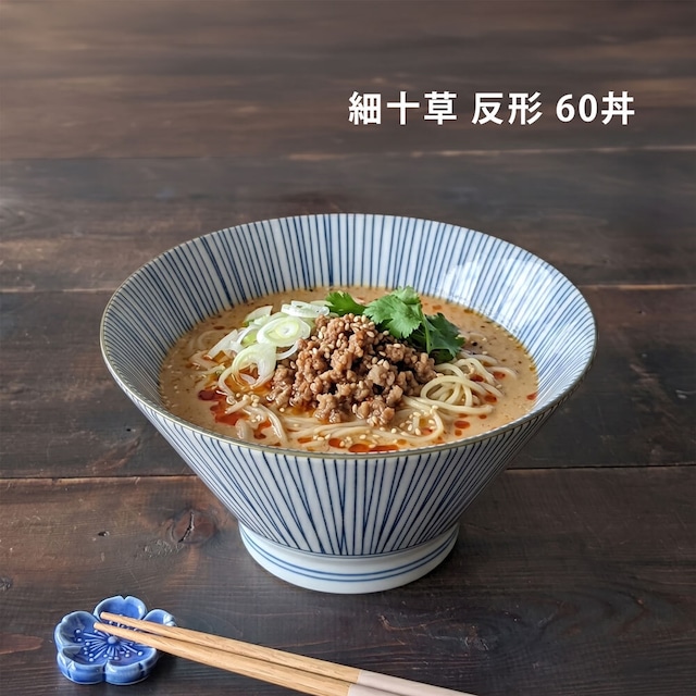どんぶり 食器 おしゃれ 細十草 反形 19cm 丼 ラーメン丼 鉢 うどん鉢