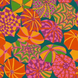 8/21発売！USAコットン Kaffe Fassett（布幅X50cm単位カット）English Summer（イングリッシュサマー）PWBM104.RED