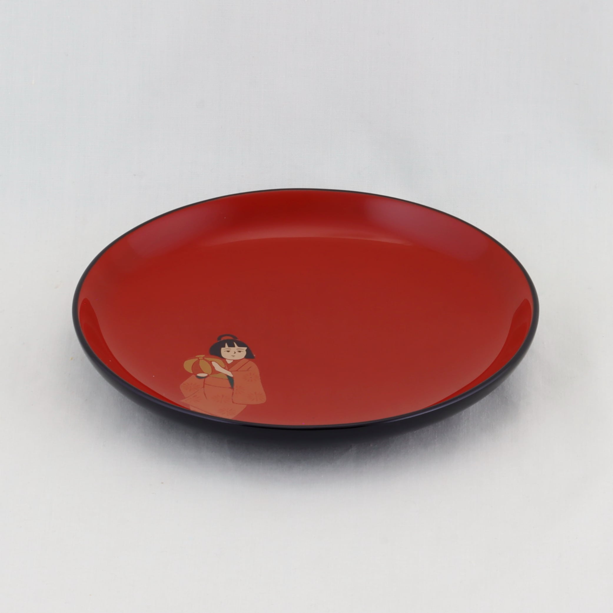 1501 輪島塗 銘々皿/丸形/黒内朱塗/童蒔絵/五枚組 | 輪島塗 加藤 1501 輪島塗 銘々皿/丸形/黒内朱塗/童蒔絵/五枚組 | 輪島塗 加藤