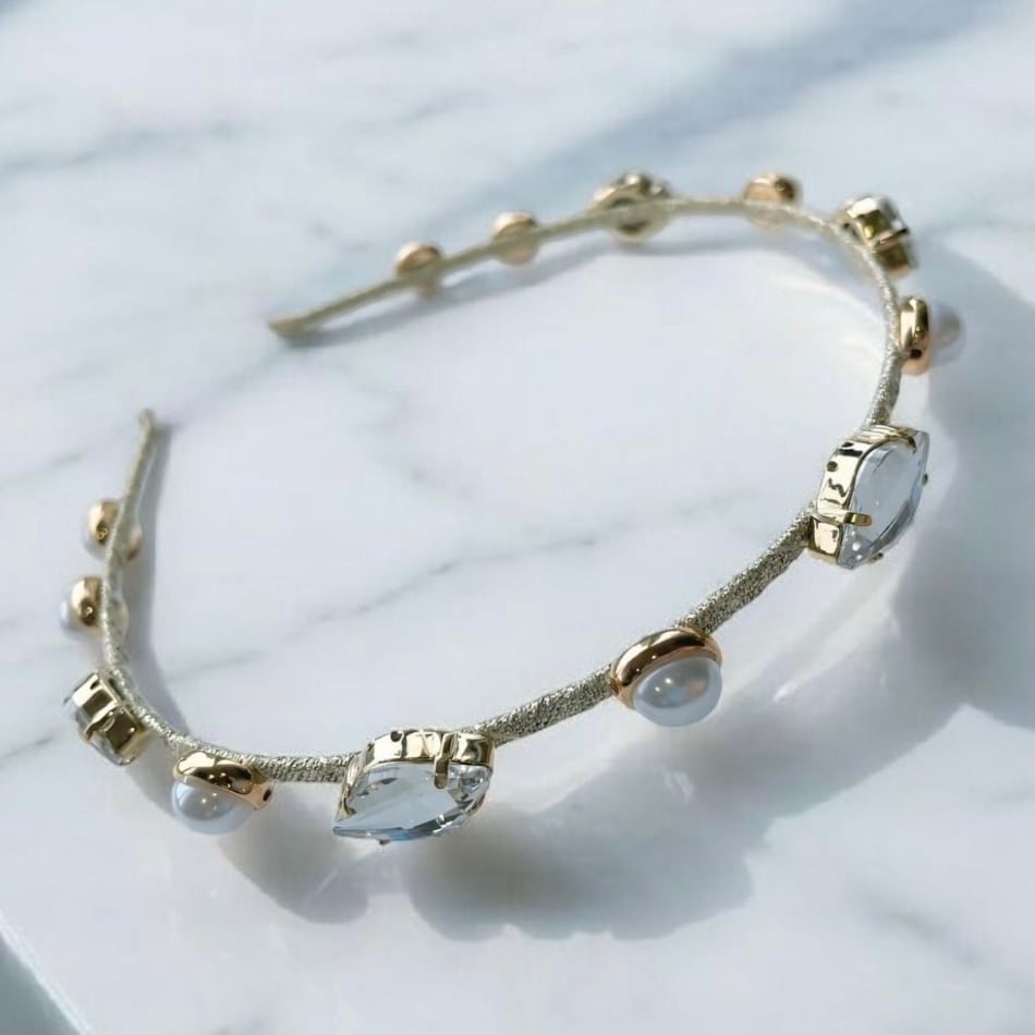 パールビジューカチューシャ