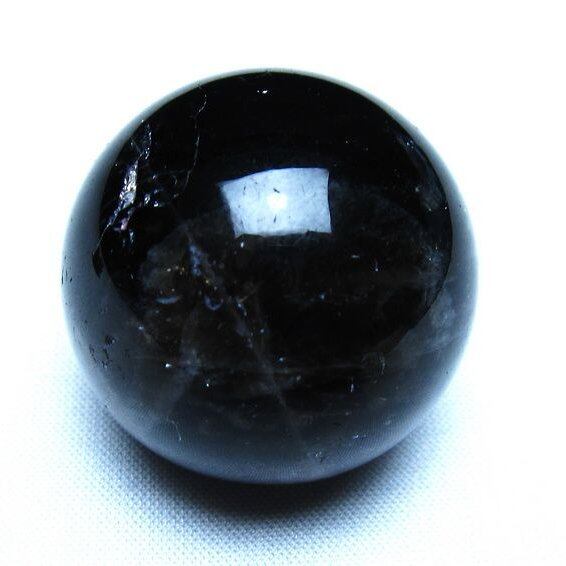 モリオン 黒水晶 丸玉 34mm スフィア 置物 原石 141-7361