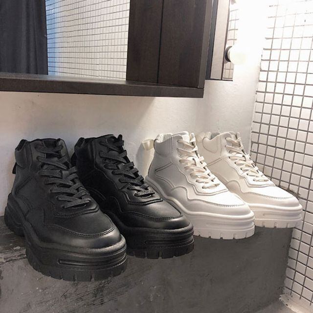 【予約販売】スニーカー ダッド メンズ アグリースニーカー ハイカット 厚底 靴 ブラック ホワイト カラフル お洒落 カジュアル ストリート 24cm/24.5cm/25cm/25.5cm/26cm/26.5cm