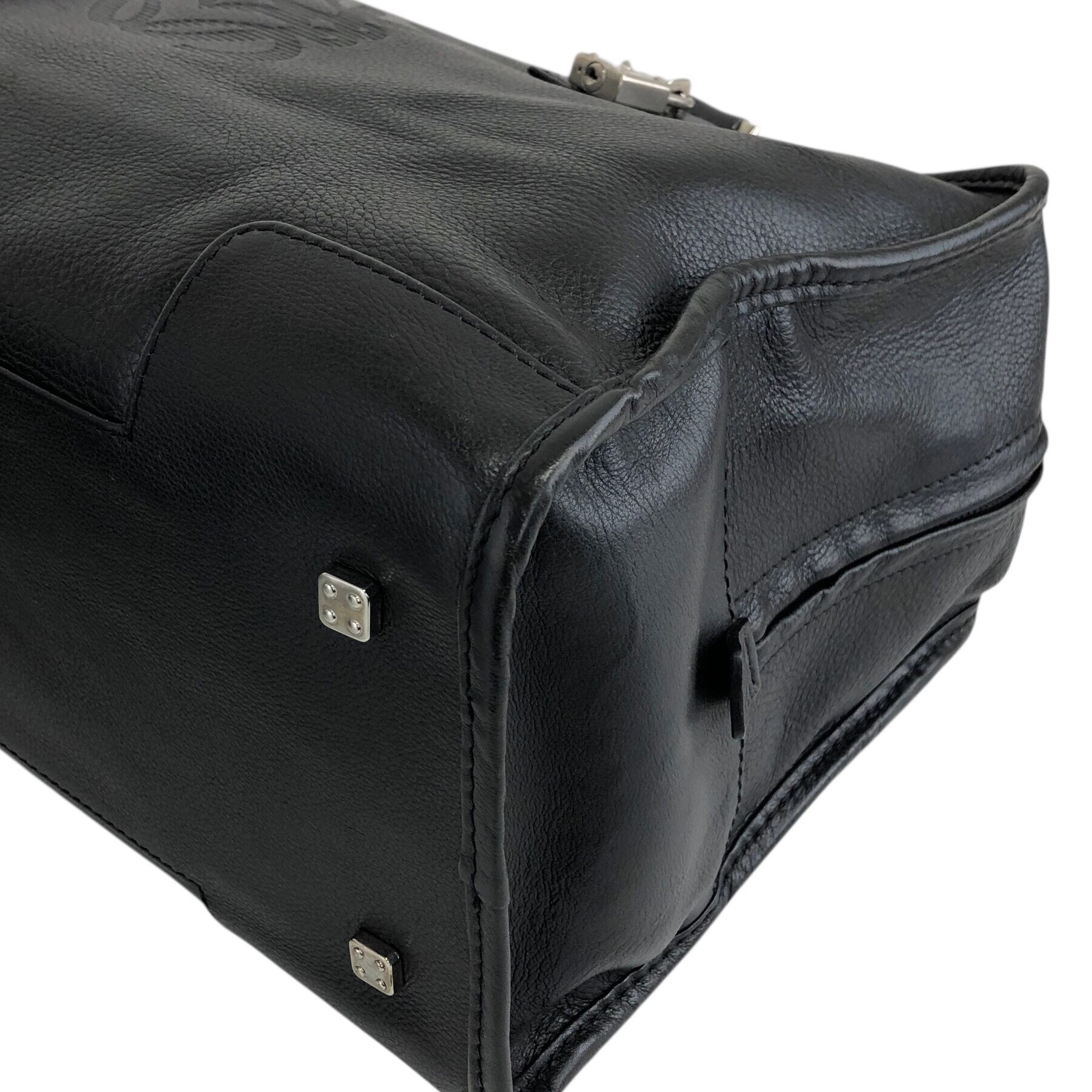 LOEWE ロエベ アマソナ28 ハンドバッグ ブラック アナグラム レザー