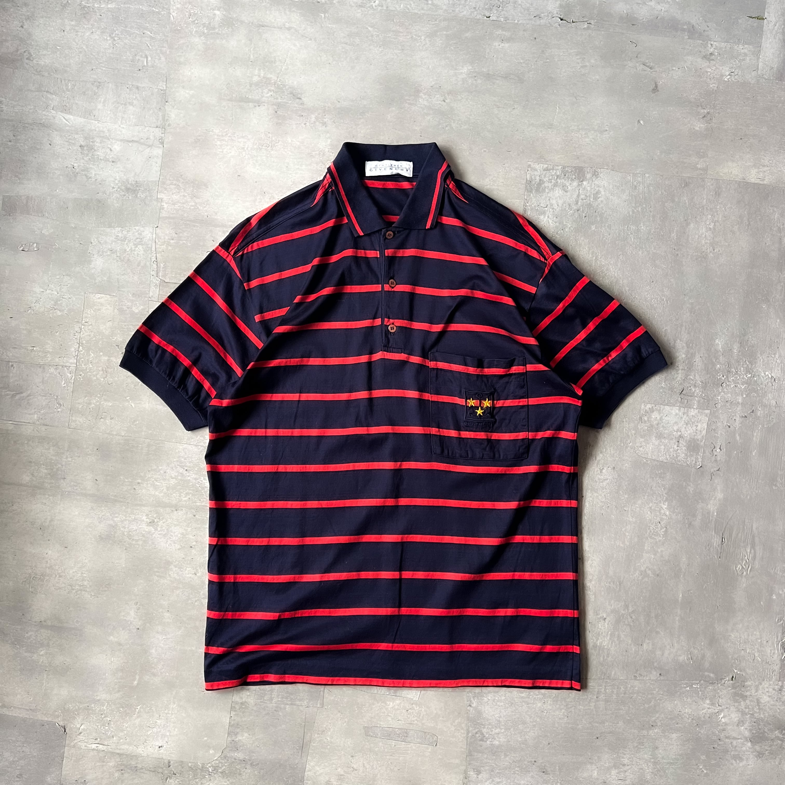 90s “GIVENCHY” border polo shirt 90年代 ジバンシー ジェントルマン