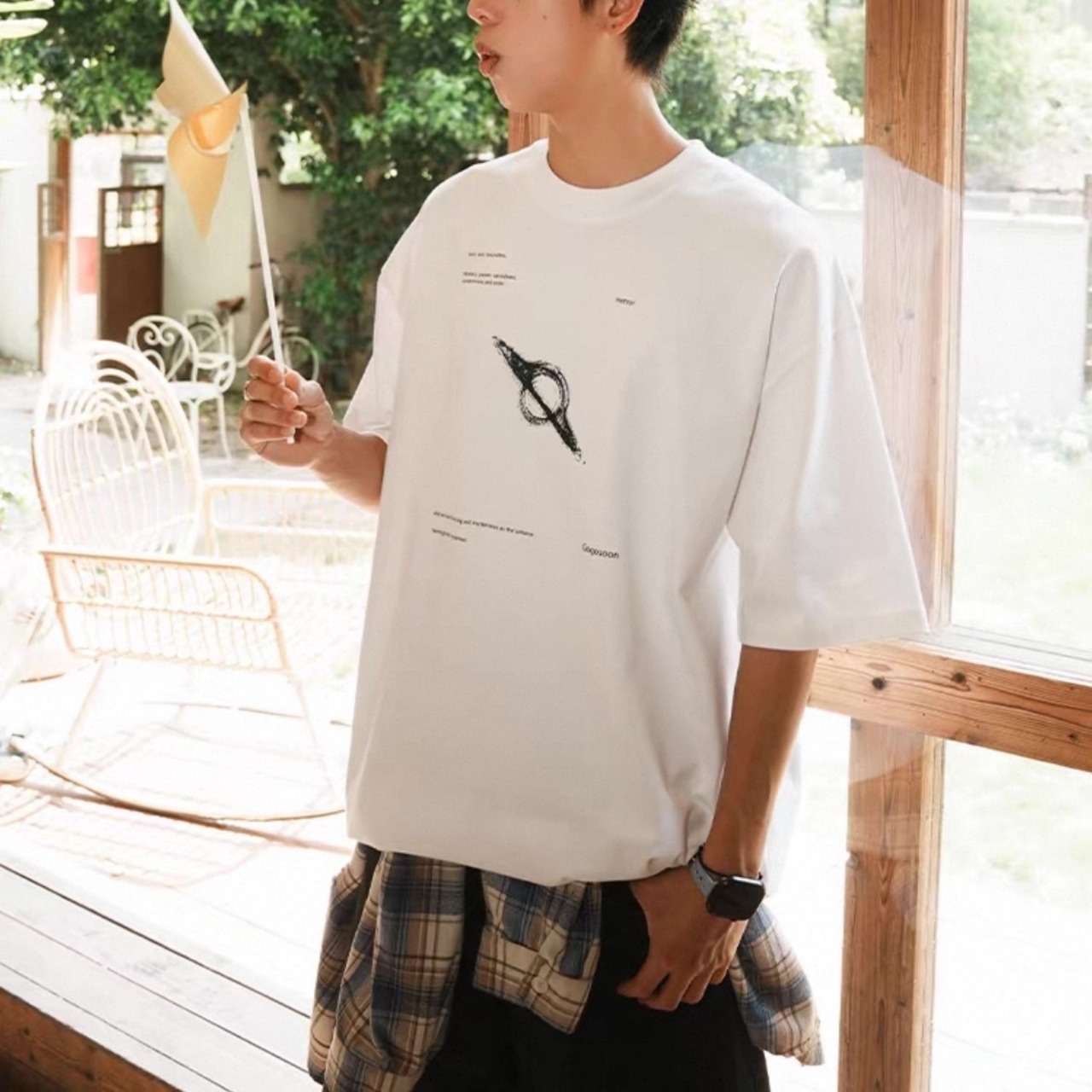 Cosmic print oversized tee 1042 - 2