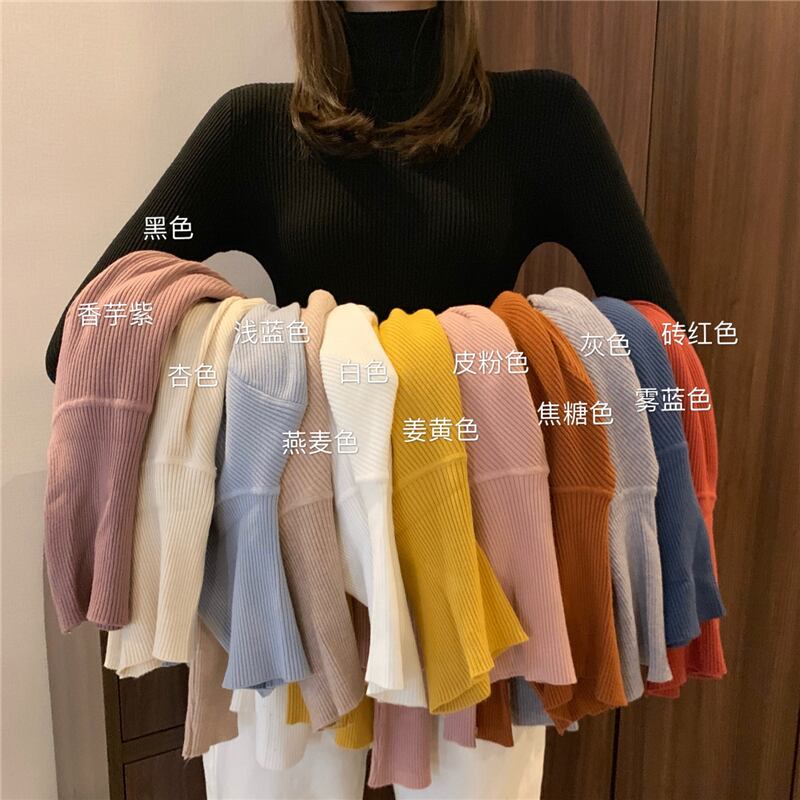 スプリングベーシックスタイルソリッド カラートップス スリムセーター ロング 春物 ソリッドカラー YY-ファッション48611059408