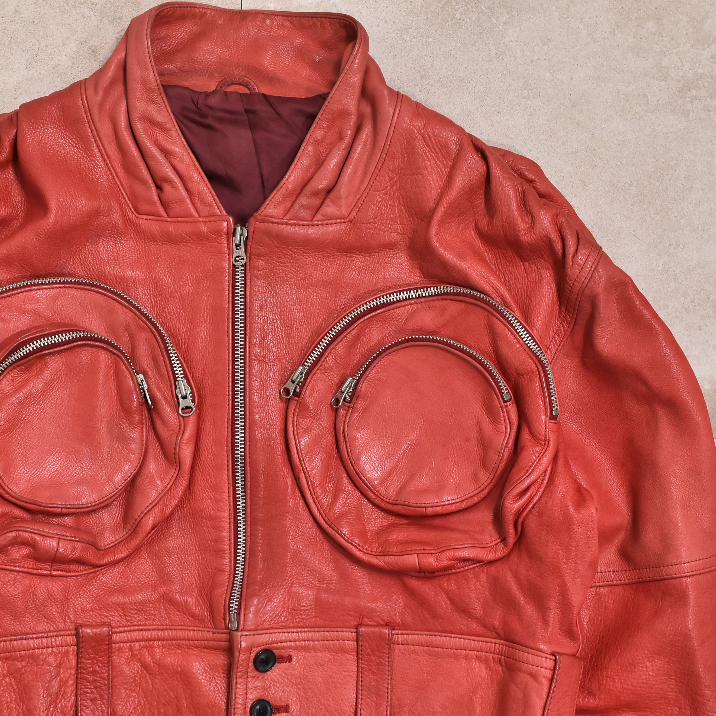 Vtg Unique design leather jkt | 古着屋 grin days memory Vtg Unique design leather jkt | 古着屋 grin days memory