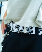nsn leopard studs belt -white-