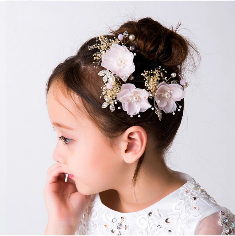 子どもヘアピン 3点セット 花 子供用 フォーマル 髪飾り ヘア