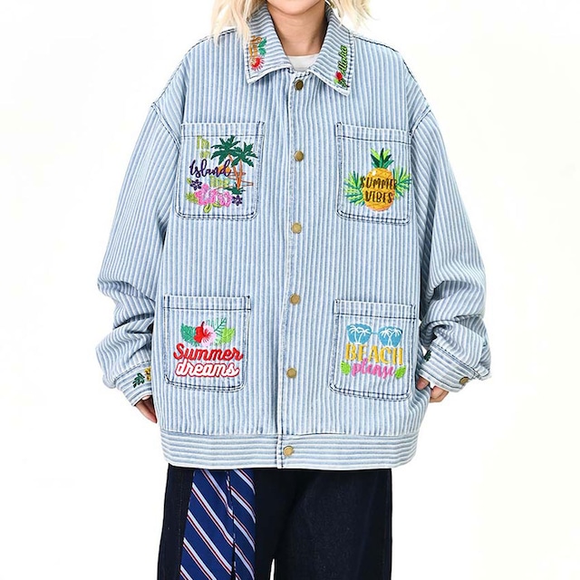 ステッチミックスオーバーシャツジャケット   R00905