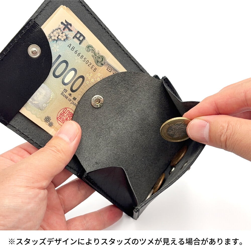 栃木レザー スタッズウォレット 本革 日本製 メンズ バイカー アメカジ