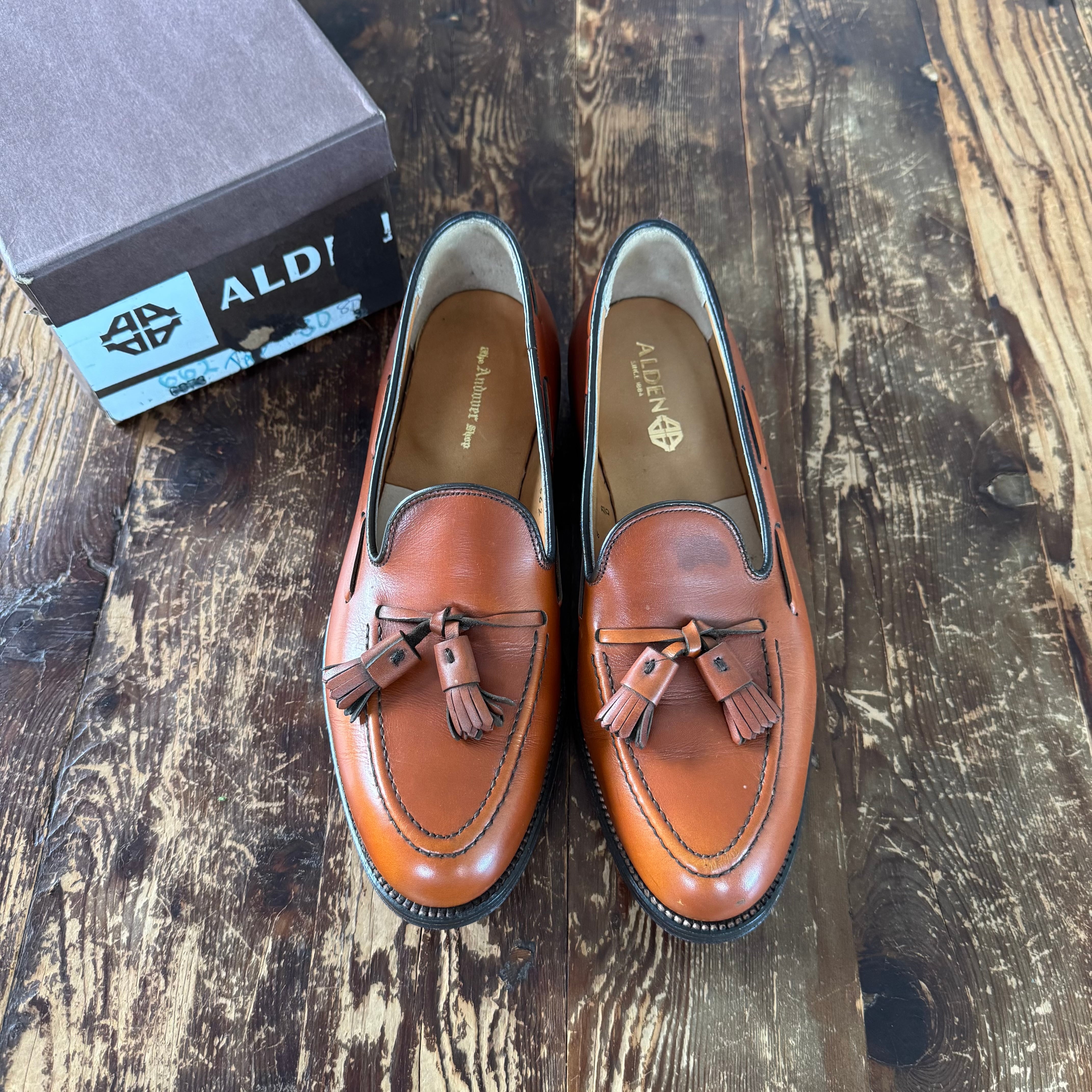 1980s DEADSTOCK "Alden 662" Tassel Loafer 8D/ Calf From Alden retailer The Andover Shop.