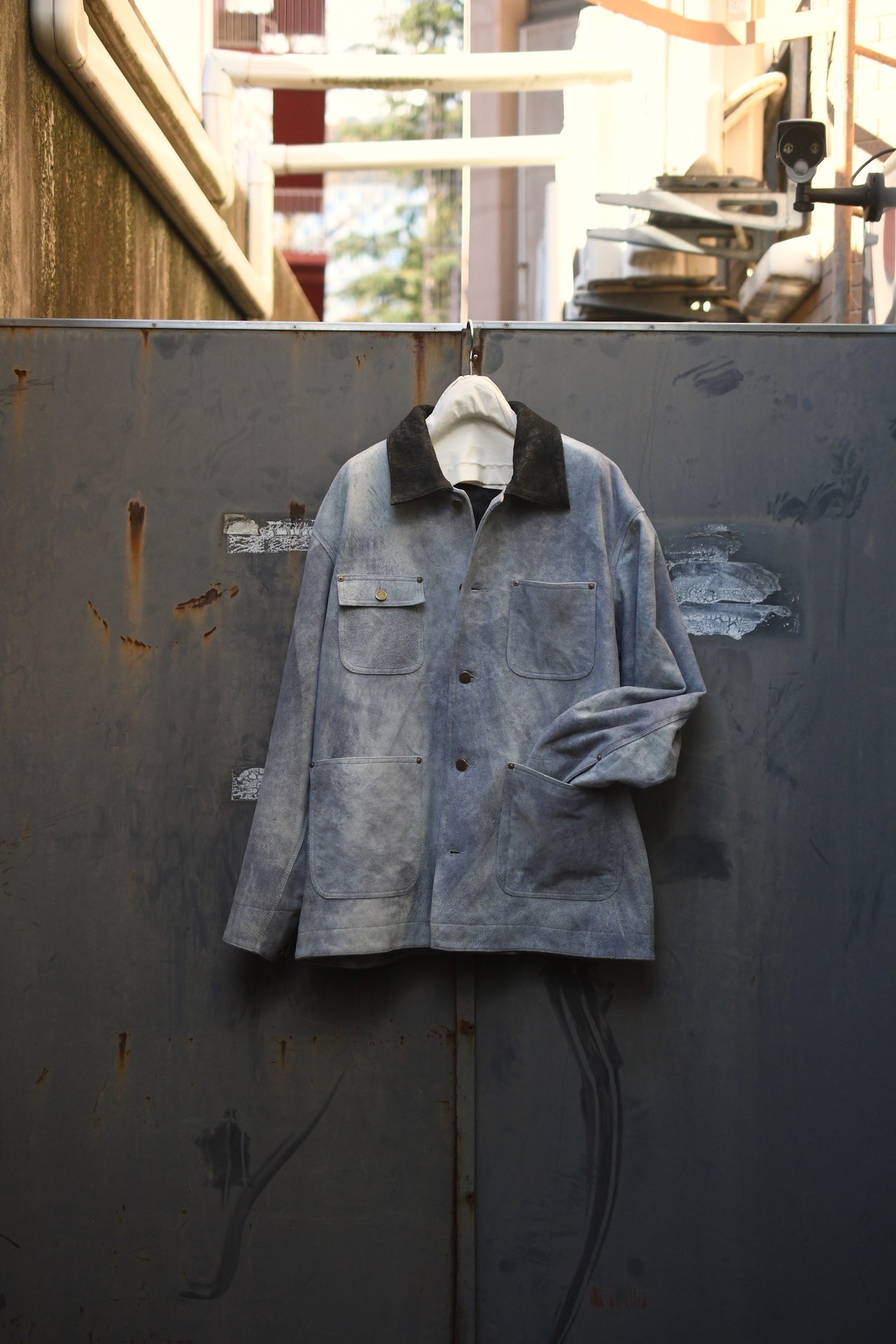 SEVEN BY SEVEN / LEATHER MICHIGAN CHORE COAT (Ice Gray)