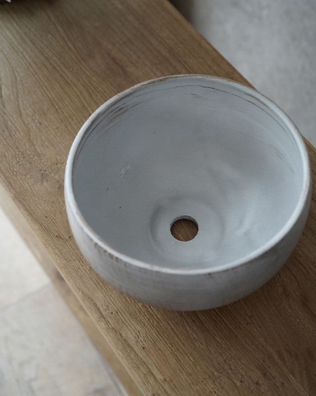陶器植木鉢　ジュラグレイ　Φ18cm（底穴あり）