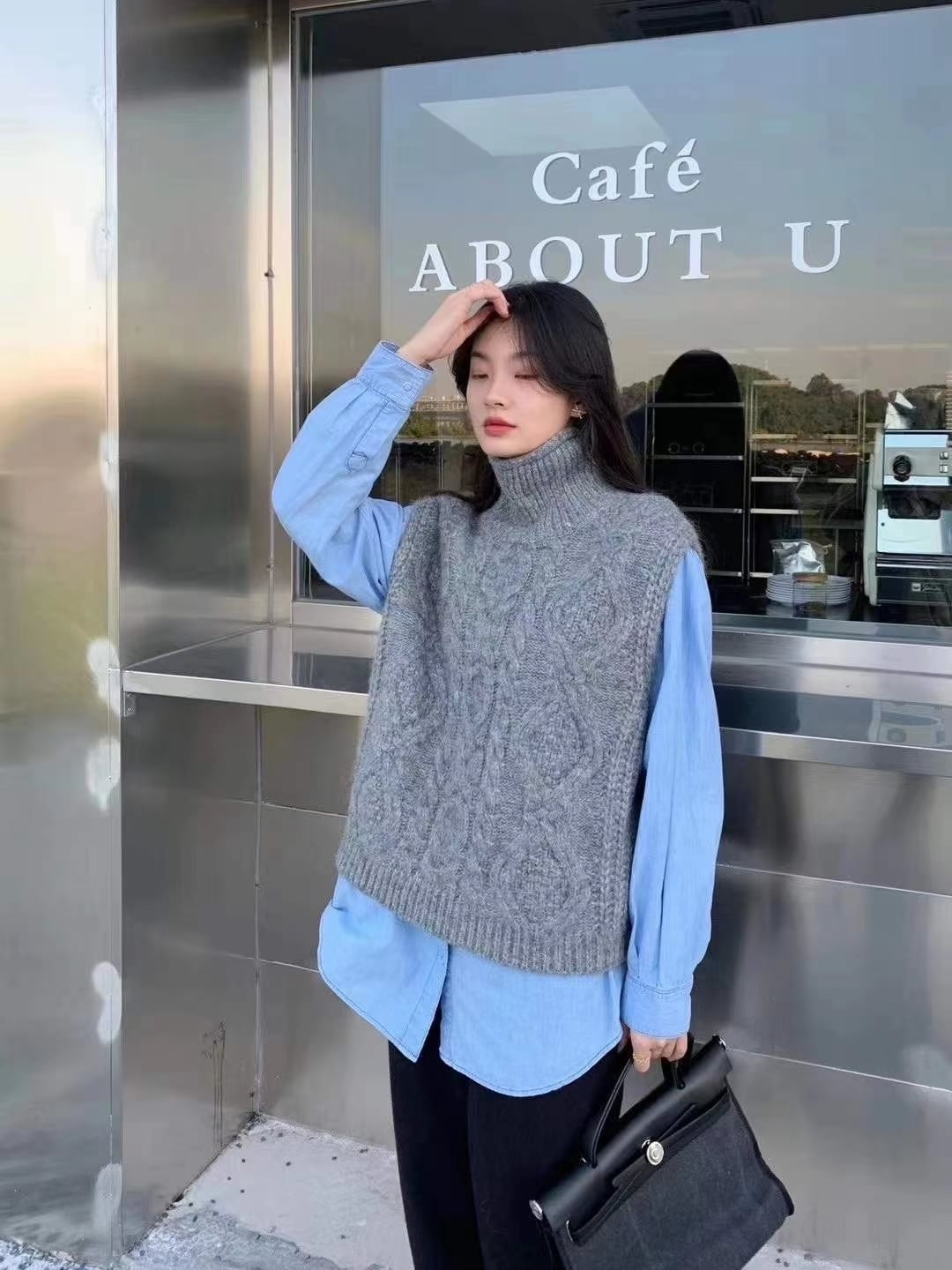 PRISTINE タートルネック ニットベスト美品 田中亜希子さん着用 タートルネックノースリーブニットトップス(べスト