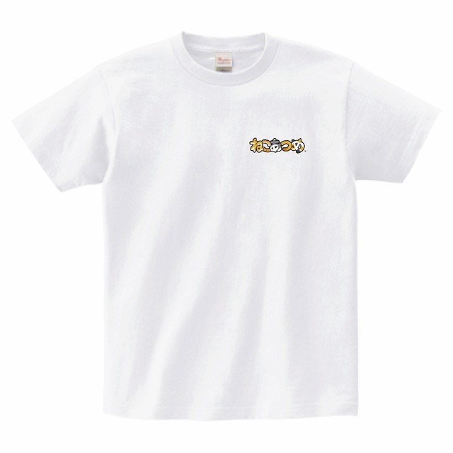 【受注生産品】ねこあつめ　しろくろさん　推しねこTシャツ　背中プリント+胸元ロゴ（ブラック）