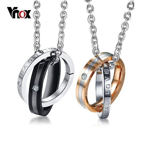 【送料無料】 レディース ネックレス サークル 刻印 LOVE カップル メンズ ラウンド ペンダント ステンレス 50cm チェーン 40000596