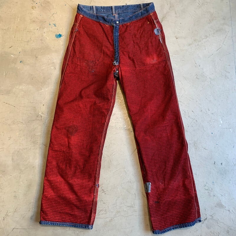 50's BLUE HORSESHOE BRAND デニムペインターパンツ 裏ネル ワーク
