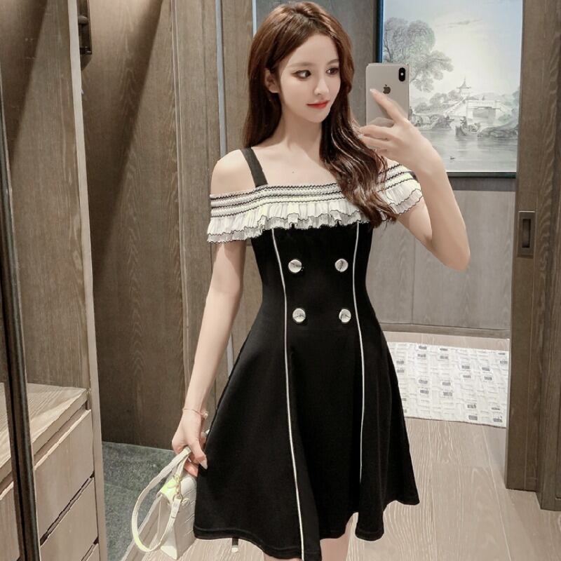 スタイルブラックドレス サマーウェスト 夏物 ハンチェンe2669762129