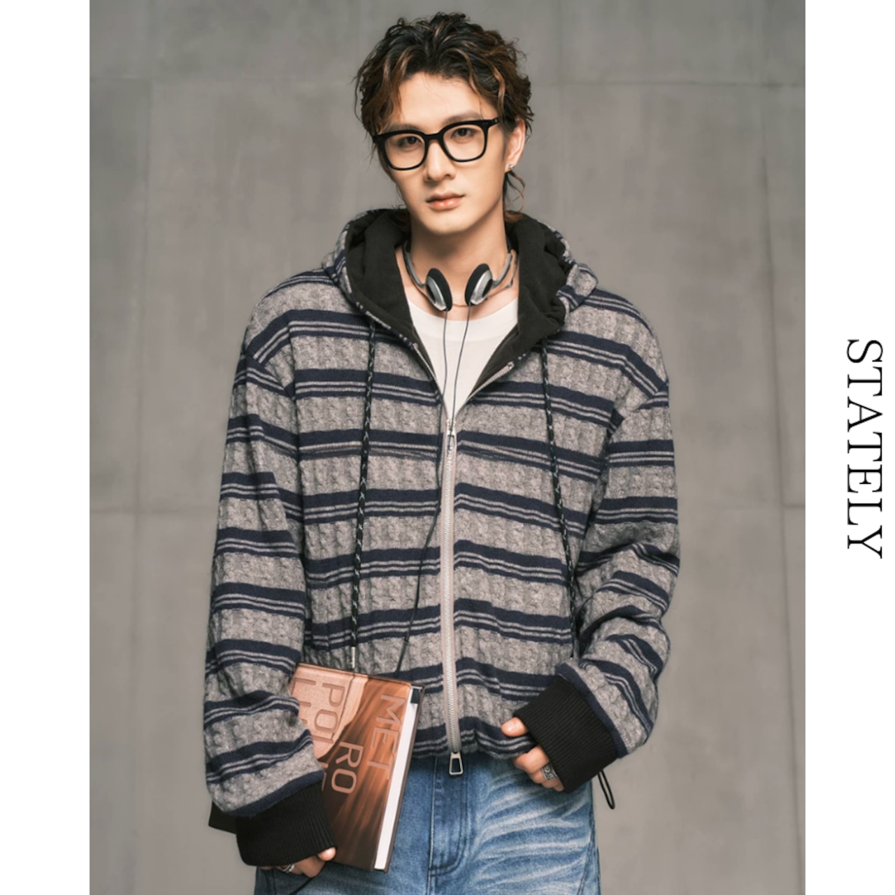 Cable Stripe ジップアップフーディー/4color__T09・画像4