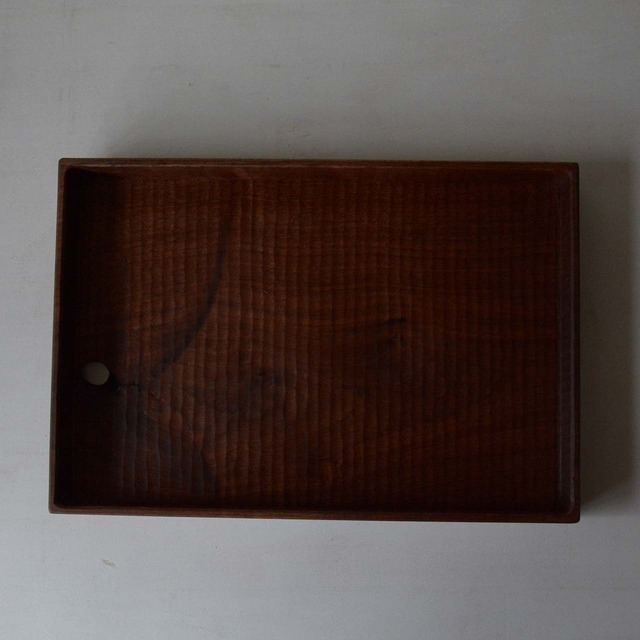 堀宏治 ウォルナット深四角盆 200×300（26-008）