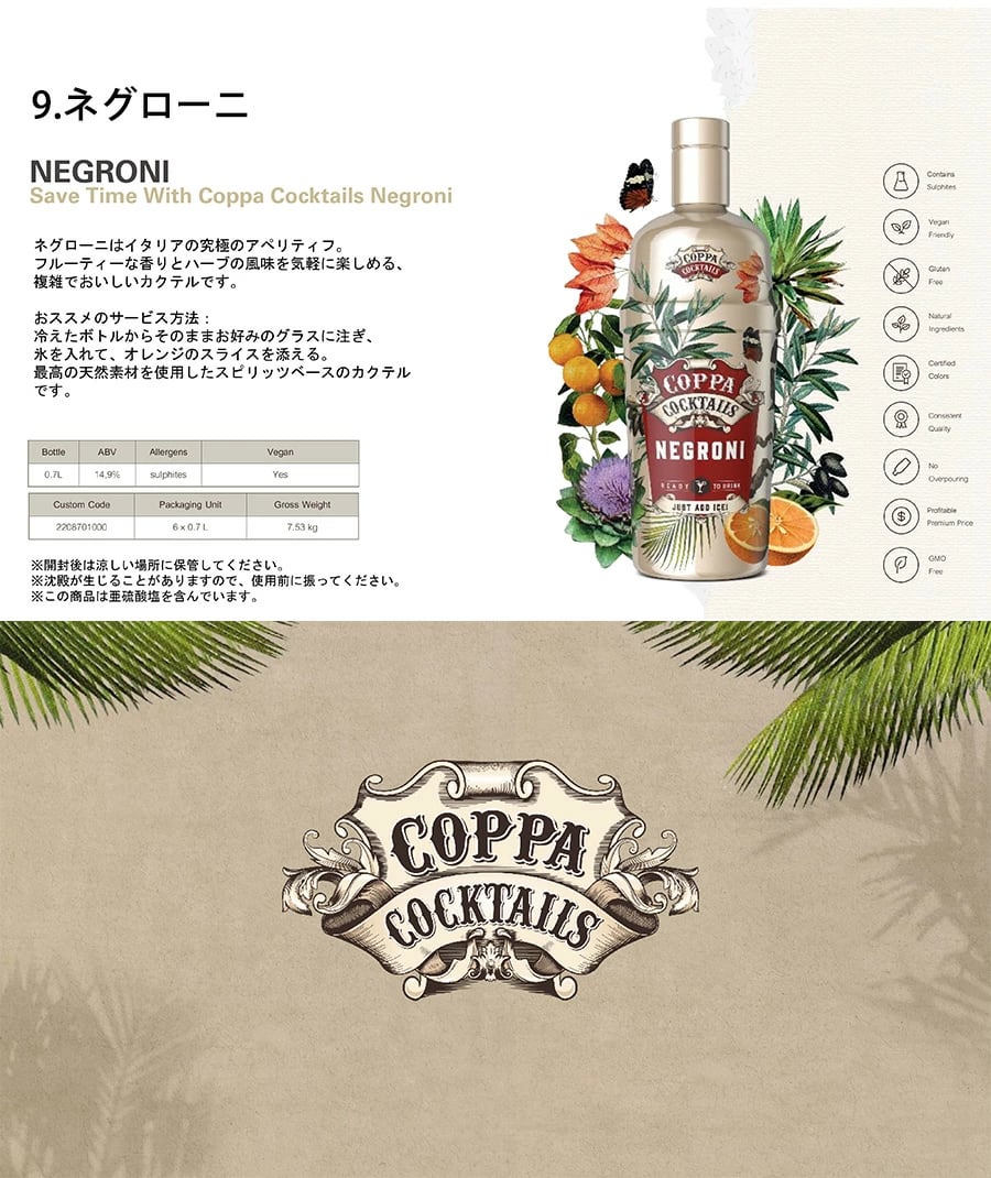 コッパカクテル COPPA COCKTAILS インスタ映え オランダ 750ml Alc.15