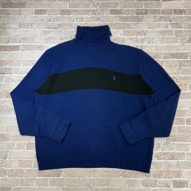 1990s RALPH LAUREN 2TONE TURTLE NECK KNIT