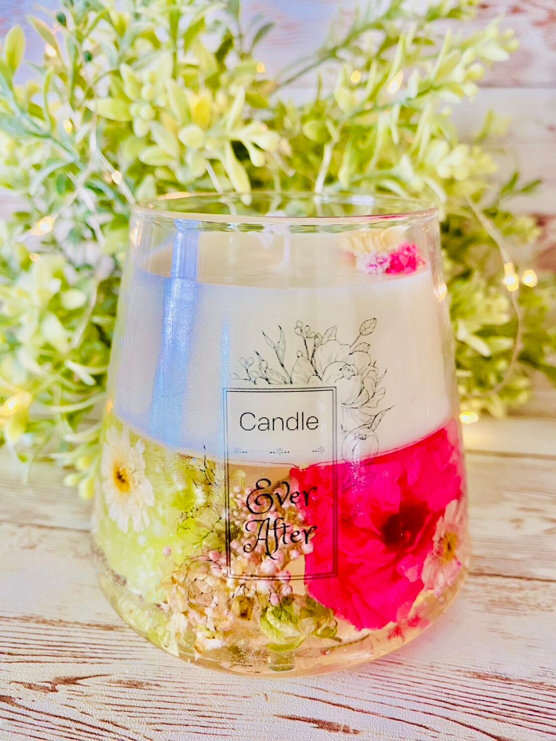 水中花キャンドル ピンク&グリーン