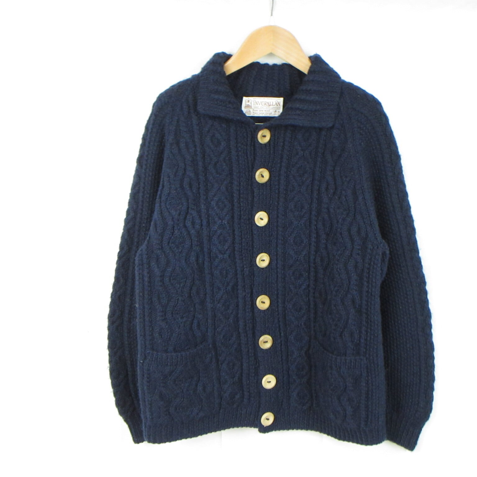 INVERALLAN スコットランド製 3A Lumber Cardigan アランニット