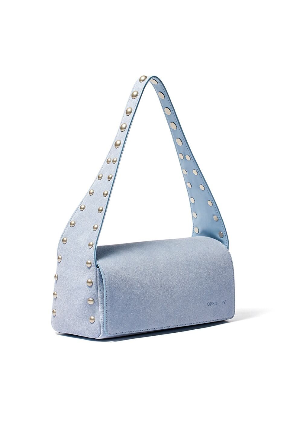 OPEN YY] SUEDE STUD DUFFLE BAG, BLUE 正規品 韓国ブランド