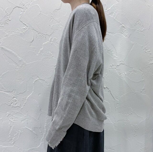 pas de calais 植物染めコットンウールバックドレープカーディガン