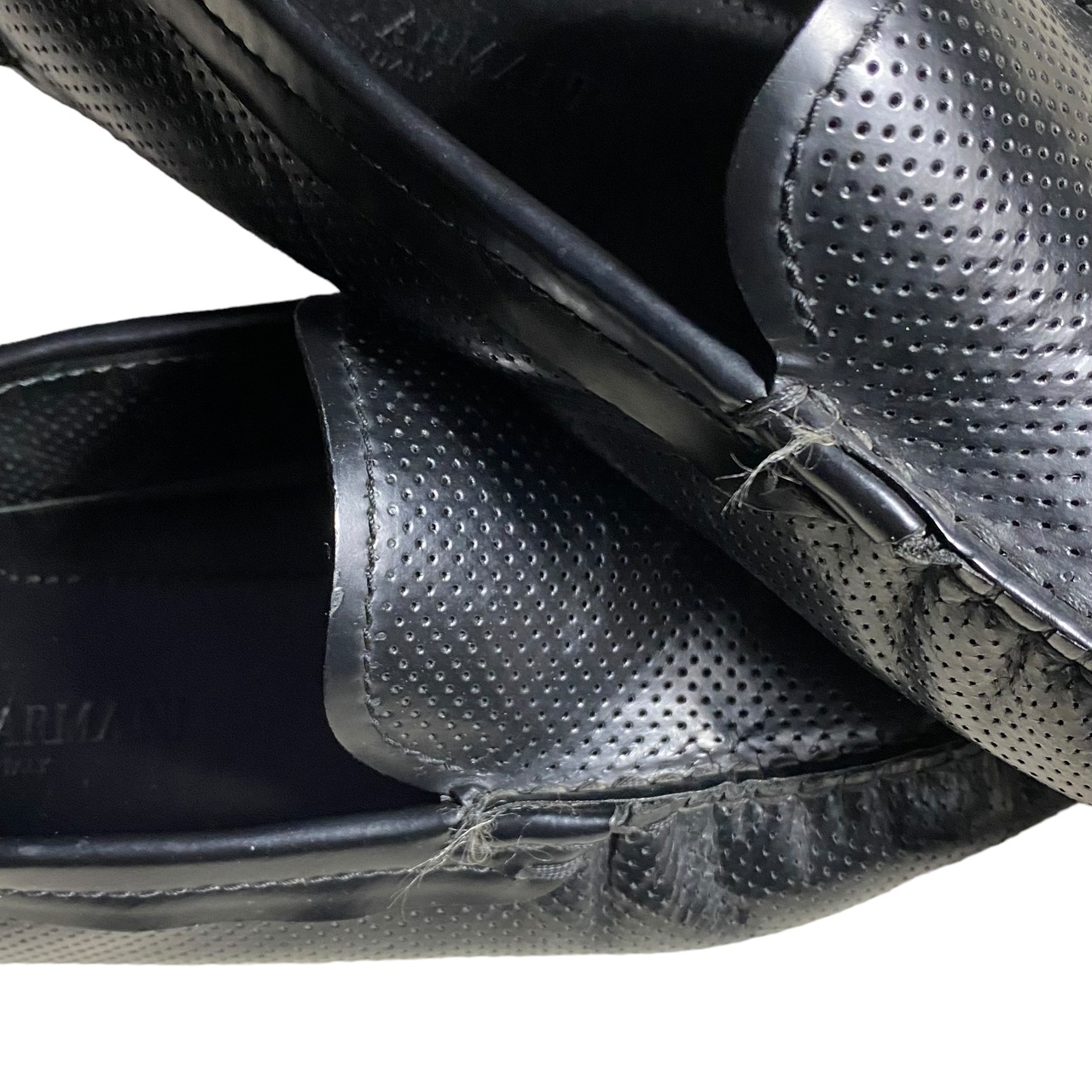 GIORGIO ARMANI punching leather driving shoes