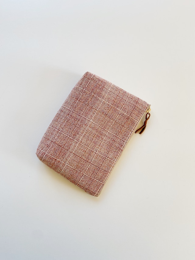 【18cm】Hand-woven Makeup pouch / Pink