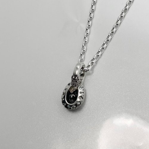 HORSESHOE : C with AQUAMARINE NECKLACE / クラウンホースシュー・アクアマリンネックレス