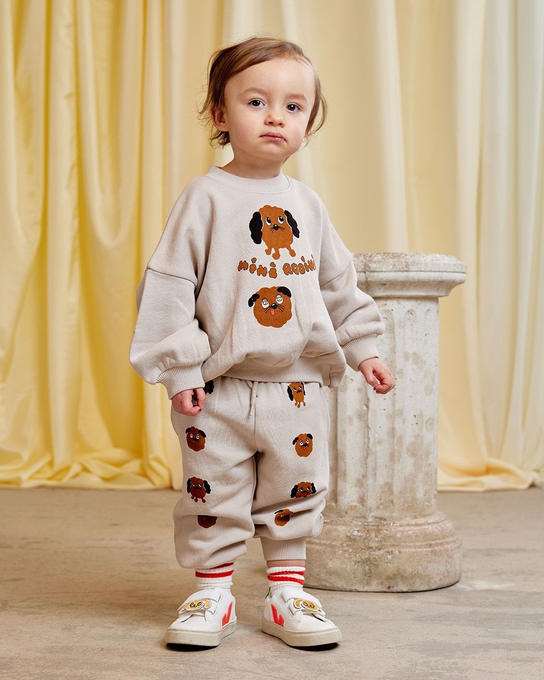 26SS pre】minirodini( ミニロディーニ )Doggies sp sweatshirt grey