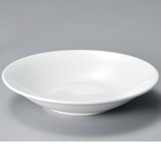 ﾀﾞｲｱｾﾗﾑ白中華 ﾒﾀ23㎝深皿 [15850] 667-12-216 中華碗・皿