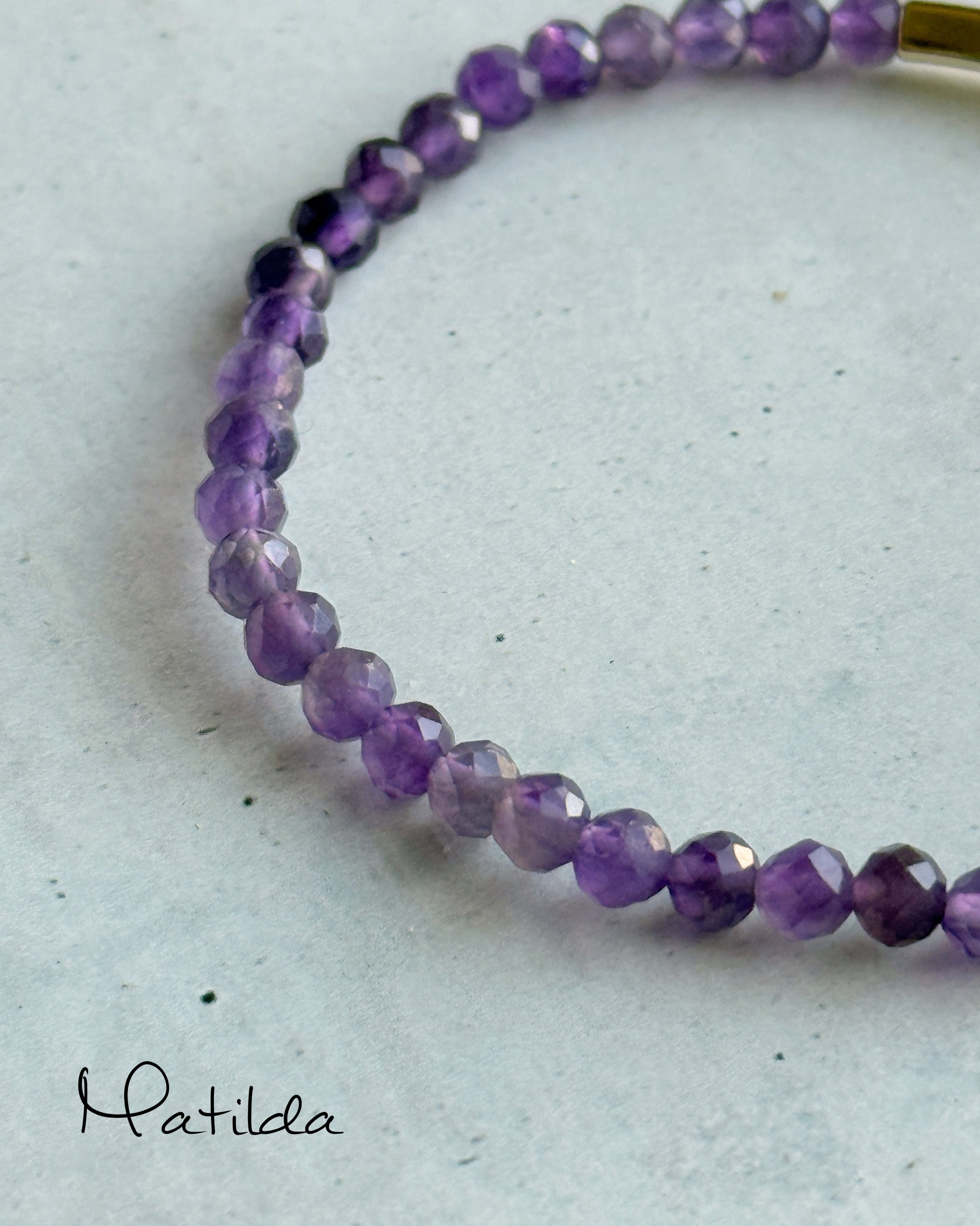 【再販】Tube & stone bracelet(アメジスト)