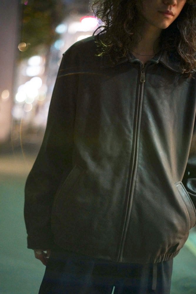 Columbia] Vintage Single Leather Jacket Wool Lining [1990s